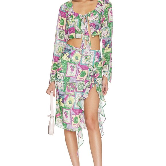 LPA Ramona Midi Skirt in Multi Pomodoro - Picture 1 of 4